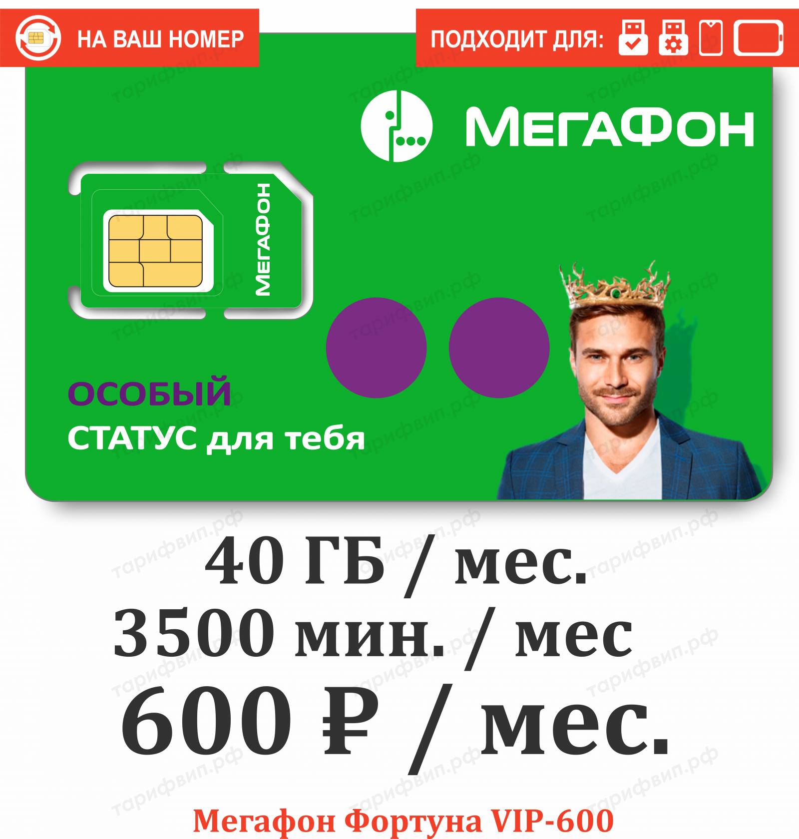 Тариф Мегафон Фортуна VIP 400 (Федеральный Специальный)